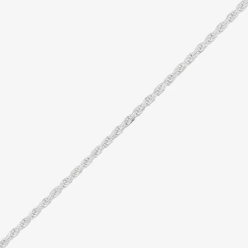 Made in Italy Womens Sterling Silver 7.5 Inch Solid Rope Chain Bracelet