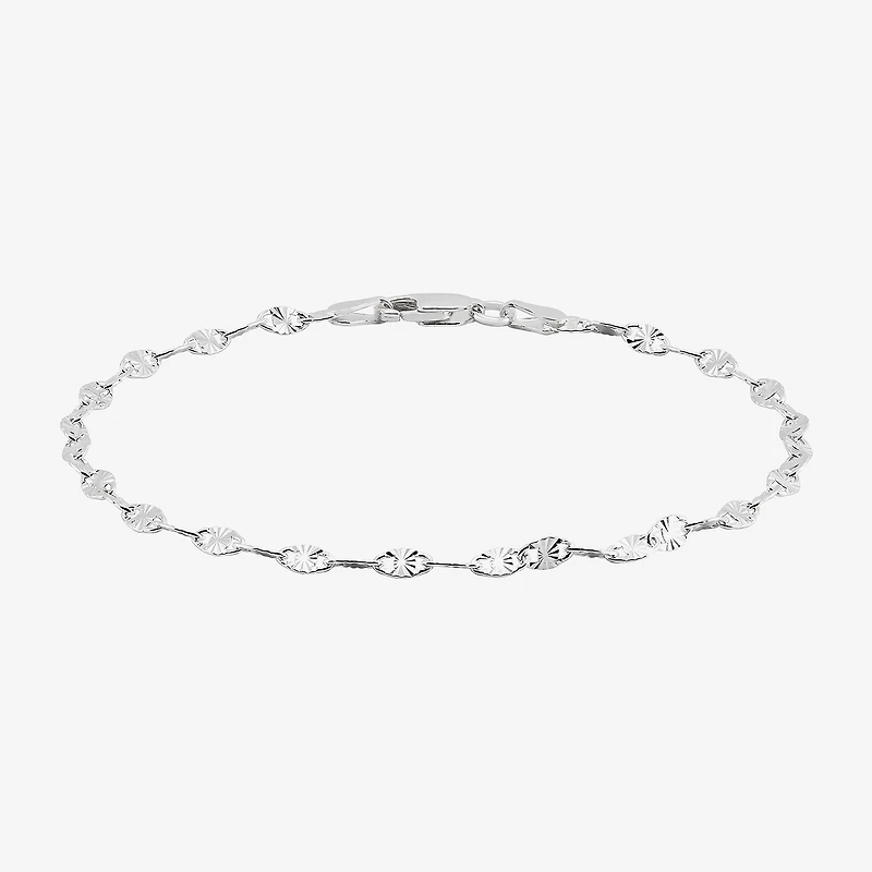 Made in Italy Womens Sterling Silver / Inch Solid Fashion Chain Bracelet