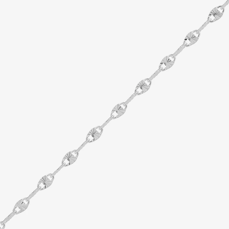Made in Italy Womens Sterling Silver / Inch Solid Fashion Chain Bracelet