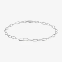 Made in Italy Womens Sterling Silver 7.5 Inch Solid Paperclip Chain Bracelet