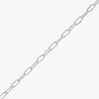 Made in Italy Womens Sterling Silver 7.5 Inch Solid Paperclip Chain Bracelet
