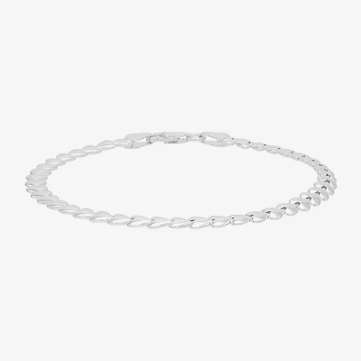 Made in Italy Womens Sterling Silver 7.5 Inch Hollow Fashion Heart Chain Bracelet