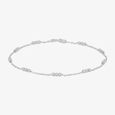 Made in Italy Womens Sterling Silver 9 Inch Solid Cable Heart Chain Bracelet