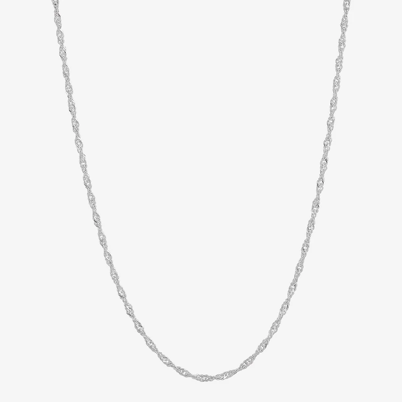 Made in Italy Womens Sterling Silver Inch Singapore Chain Necklace