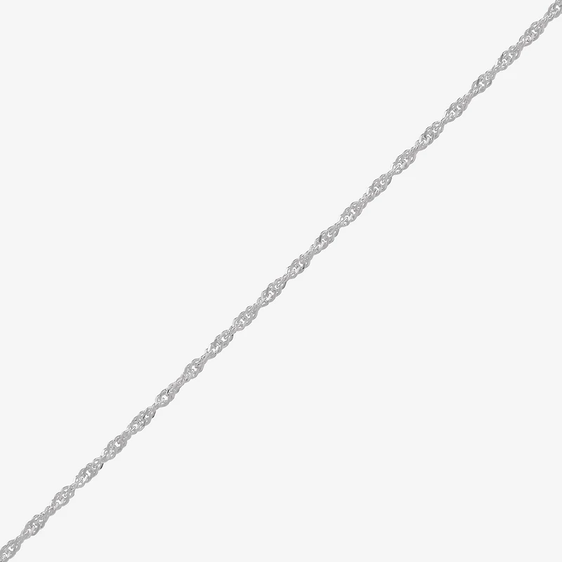 Made in Italy Womens Sterling Silver Inch Singapore Chain Necklace
