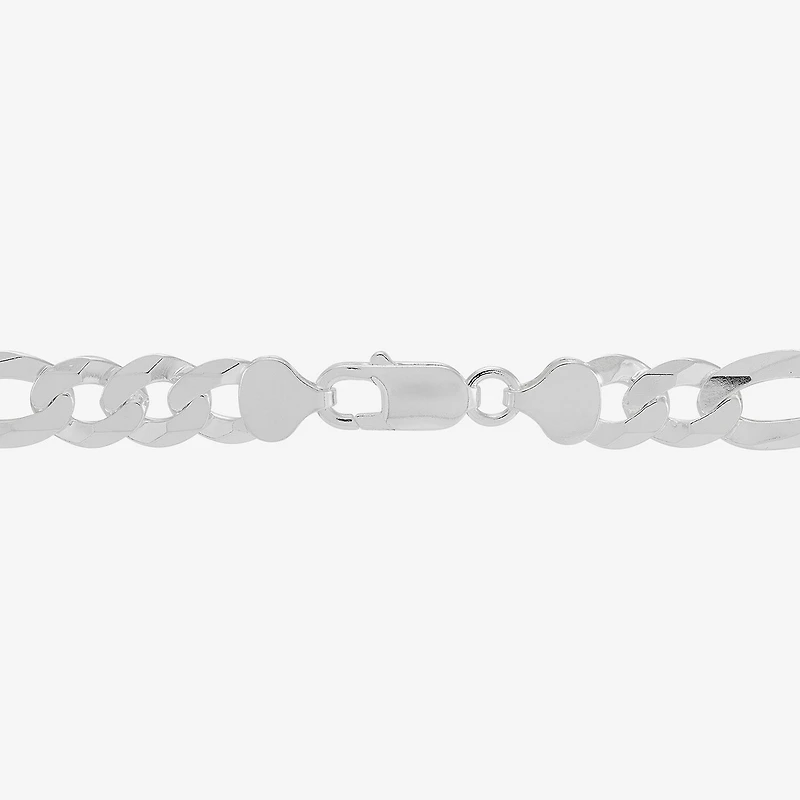 Made in Italy Mens Sterling Silver 9 Inch Solid Figaro Chain Bracelet