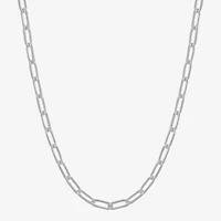 Made in Italy Womens Sterling Silver Inch Link Chain Necklace