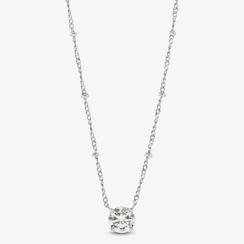 Diamonart Womens Sterling Silver Round 18 Inch Pendant Necklace
