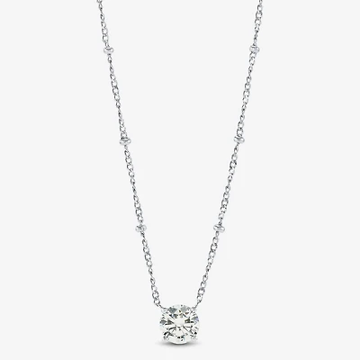 Diamonart Womens Sterling Silver Round 18 Inch Pendant Necklace