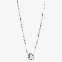 Diamonart Womens Sterling Silver Round 18 Inch Pendant Necklace