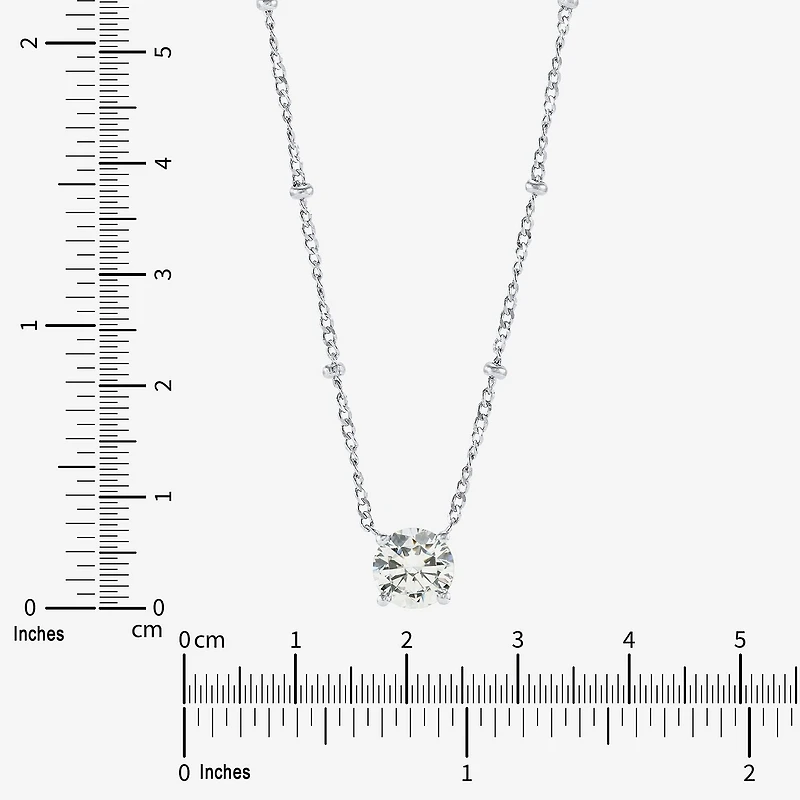 Diamonart Womens Sterling Silver Round 18 Inch Pendant Necklace