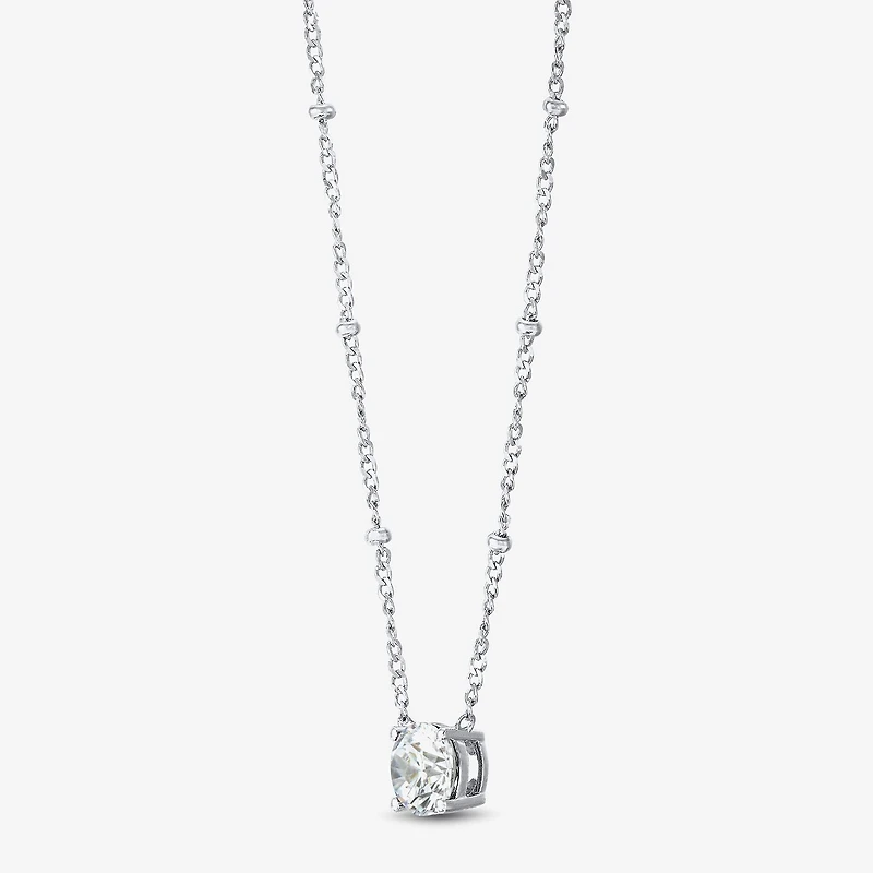 Diamonart Womens Sterling Silver Round 18 Inch Pendant Necklace
