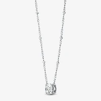 Diamonart Womens Sterling Silver Round 18 Inch Pendant Necklace