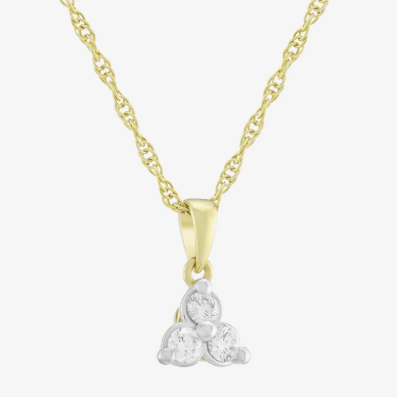 (H-I / Si1) Womens 1/4 CT. T.W. Lab Grown White Diamond 14K Gold Over Silver Round 18 Inch Pendant Necklace