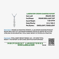 (G-H/Si2-I1) Womens 1 1/2 CT. T.W. Lab Grown White Diamond Sterling Silver 18 Inch Pendant Necklace