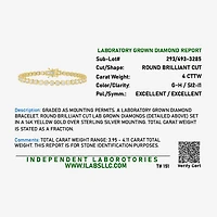 Diamond Addiction (G-H, Si2-I1) Womens 4 CT. T.W. Lab Grown White Diamond 14K Gold Over Silver 7.25 Inch Tennis Bracelet