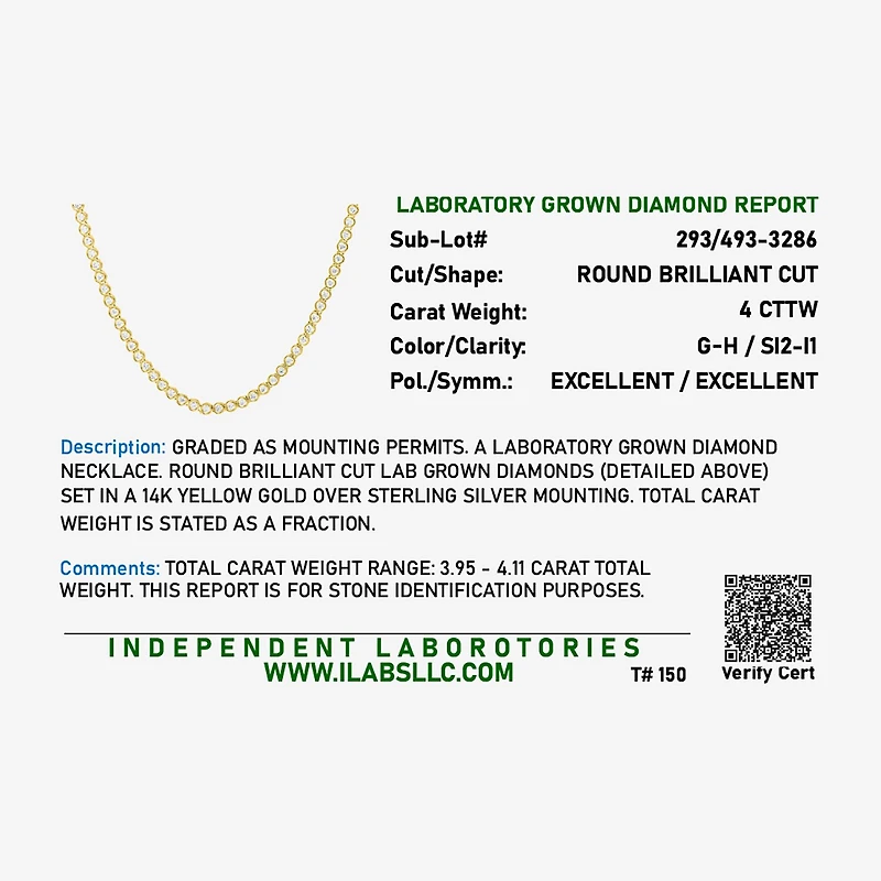 Diamond Addiction (G-H, Si2-I1) Womens White Diamond 14K Gold Over Silver 17 Inch Tennis Necklace
