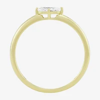(H-I, Si1) Womens 1/5 CT. Lab Grown Yellow Diamond 14K Gold Over Silver Marquise Solitaire Cocktail Ring