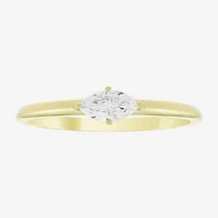 (H-I, Si1) Womens 1/5 CT. Lab Grown Yellow Diamond 14K Gold Over Silver Marquise Solitaire Cocktail Ring