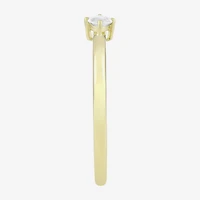 (H-I, Si1) Womens 1/5 CT. Lab Grown Yellow Diamond 14K Gold Over Silver Marquise Solitaire Cocktail Ring