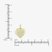 (H-I, Si1) Womens 1/6 CT. T.W. Lab Grown White Diamond 14K Gold Over Silver Heart 18 Inch Pendant Necklace