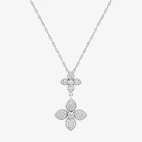 (H-I / Si1) Womens 3/8 CT. T.W. Lab Grown White Diamond Sterling Silver Round 18 Inch Pendant Necklace