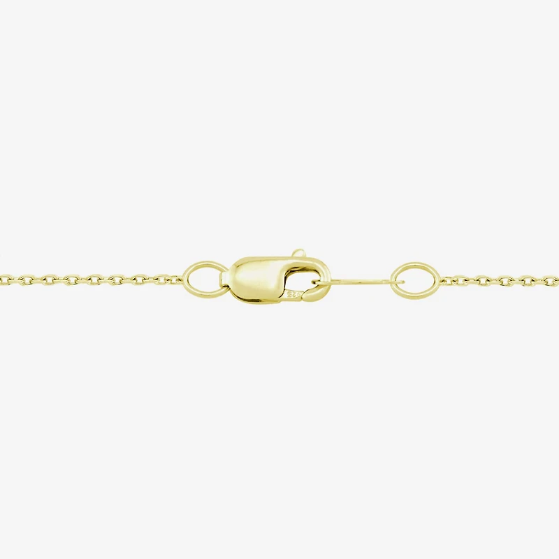 (H-I / Si1) Womens 1/10 CT. T.W. Lab Grown White Diamond 14K Gold Over Silver 18 Inch Pendant Necklace