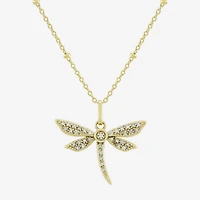 (H-I / Si1) Womens 1/10 CT. T.W. Lab Grown White Diamond 14K Gold Over Silver 18 Inch Pendant Necklace