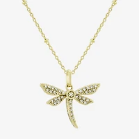(H-I / Si1) Womens 1/10 CT. T.W. Lab Grown White Diamond 14K Gold Over Silver 18 Inch Pendant Necklace