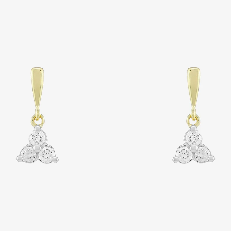 (H-I / Si1) Womens 1/4 CT. T.W. Lab Grown White Diamond 14K Gold Over Silver Drop Earrings