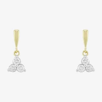 (H-I / Si1) Womens 1/4 CT. T.W. Lab Grown White Diamond 14K Gold Over Silver Drop Earrings