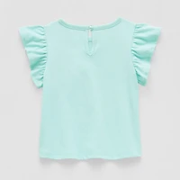Okie Dokie Baby Girls Round Neck Short Sleeve Regular Fit Graphic T-Shirt