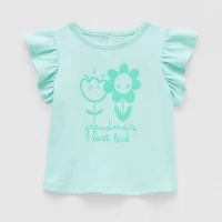 Okie Dokie Baby Girls Round Neck Short Sleeve Regular Fit Graphic T-Shirt