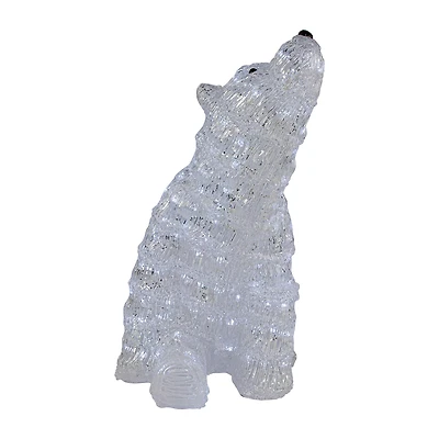 18.5'' Lighted Commercial Grade Acrylic Polar Bear Christmas Display Decoration