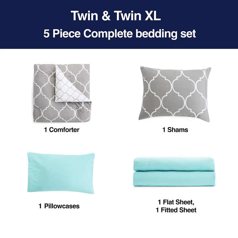 Home Expressions Nora Ogee Complete Bedding Set with Sheets