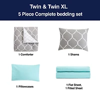 Home Expressions Nora Ogee Complete Bedding Set with Sheets