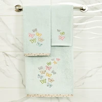 Linum Home Textiles Mariposa 2-pc. Embellished Fingertip Towel