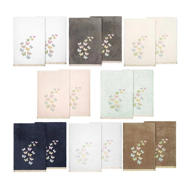 Linum Home Textiles Mariposa Embellished 2-pc. Bath Towel Set