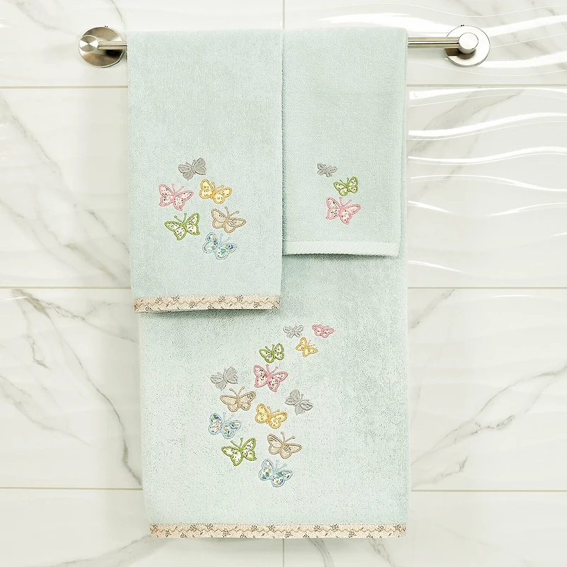 Linum Home Textiles Mariposa Embellished 2-pc. Bath Towel Set