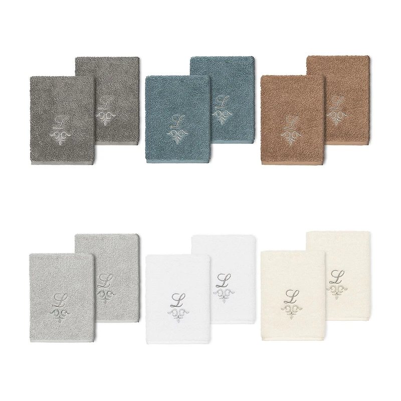 Linum Home Textiles Monica Silver 2-pc. Embellished Washcloth