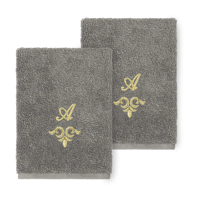 Linum Home Textiles Monica Gold 2-pc. Embellished Washcloth