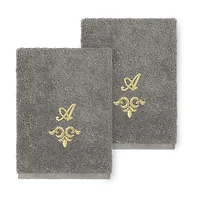 Linum Home Textiles Monica Gold 2-pc. Embellished Washcloth