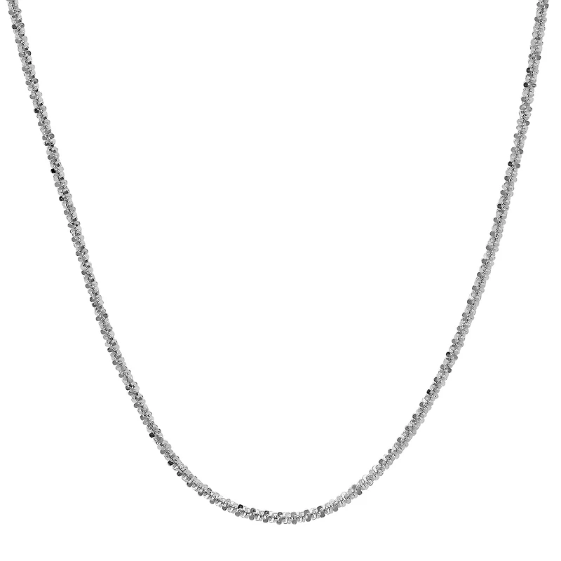 14K White Gold 16-20" 1.4mm Crisscross Chain