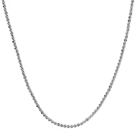 14K White Gold 16-20" 1.4mm Crisscross Chain