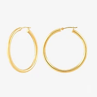 Womens 14K Gold 40mm Round Hoop Earrings