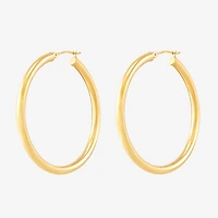 Womens 14K Gold 40mm Round Hoop Earrings