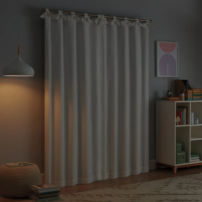 Eclipse Kids Bow Tab Top Blackout Single Curtain Panel