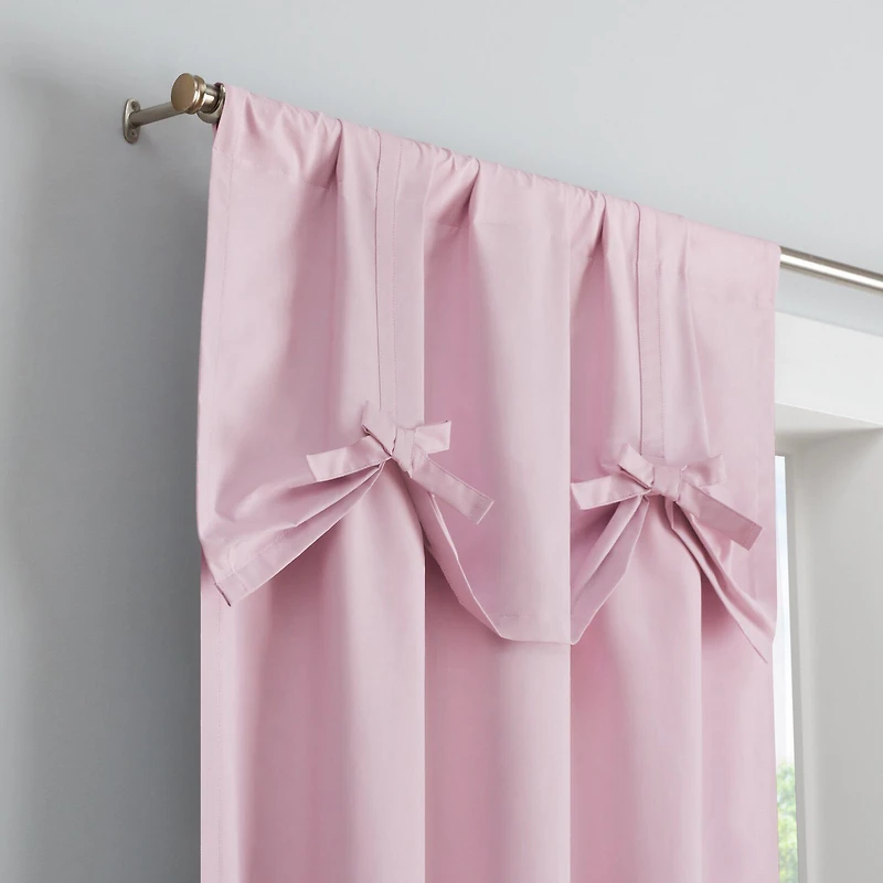 Eclipse Kids Bow Rod Pocket Blackout Single Curtain Panel