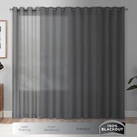 Eclipse Kids Bow Rod Pocket Blackout Single Curtain Panel