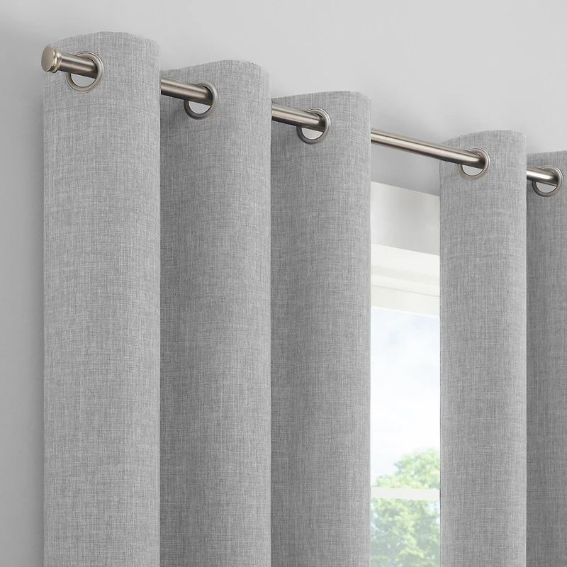 Eclipse Kids Chambray Grommet Top Blackout Single Curtain Panel